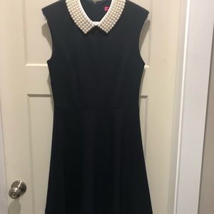 Betsey Johnson Navy Dress with Faux Pearl Neckline